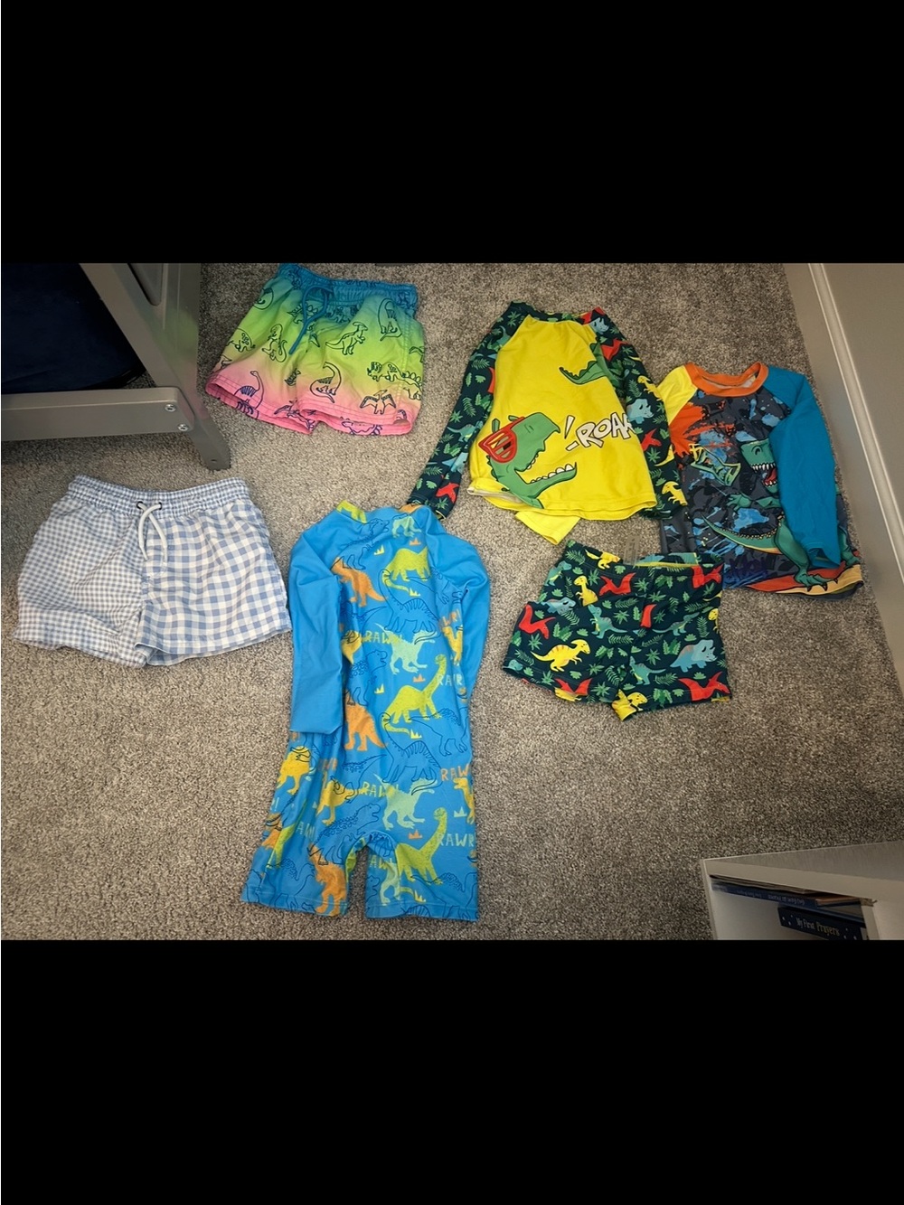 Kids boys Swimwear Bundle - Bright Blue & Yellow- 4t